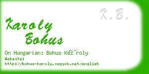 karoly bohus business card